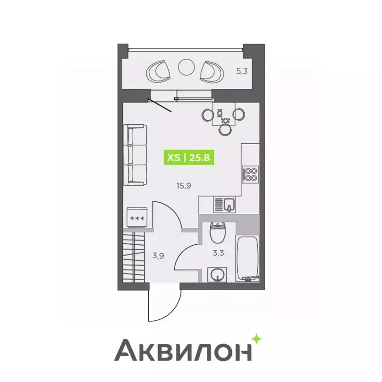Студия Санкт-Петербург бул. Головнина, 4 (25.8 м) - Фото 0