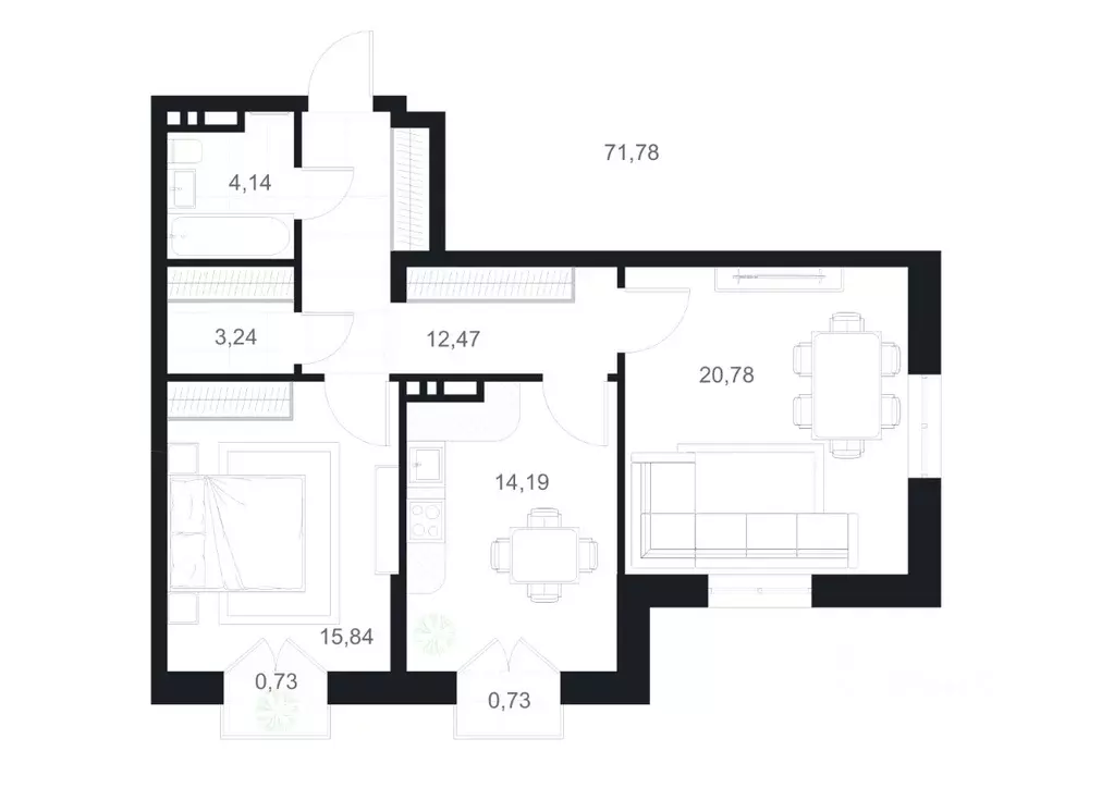 2-к кв. Дагестан, Каспийск ул. М. Халилова, 1А (71.78 м) - Фото 1