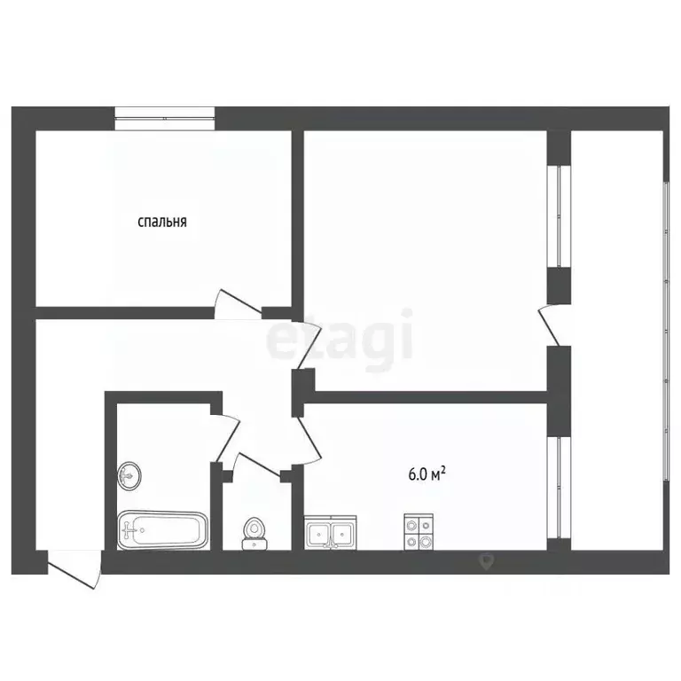 2-к кв. Крым, Феодосия ул. Дружбы, 28 (50.3 м) - Фото 2