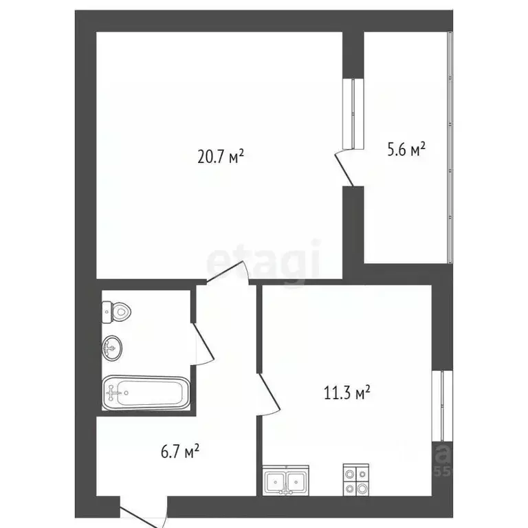 1-к кв. Костромская область, Кострома Красноармейская ул., 35 (45.1 м) - Фото 1