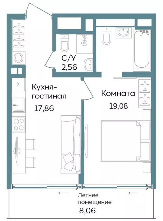 1-комнатная квартира: Республика Крым, Саки, курортный кластер Темпо ... - Фото 1
