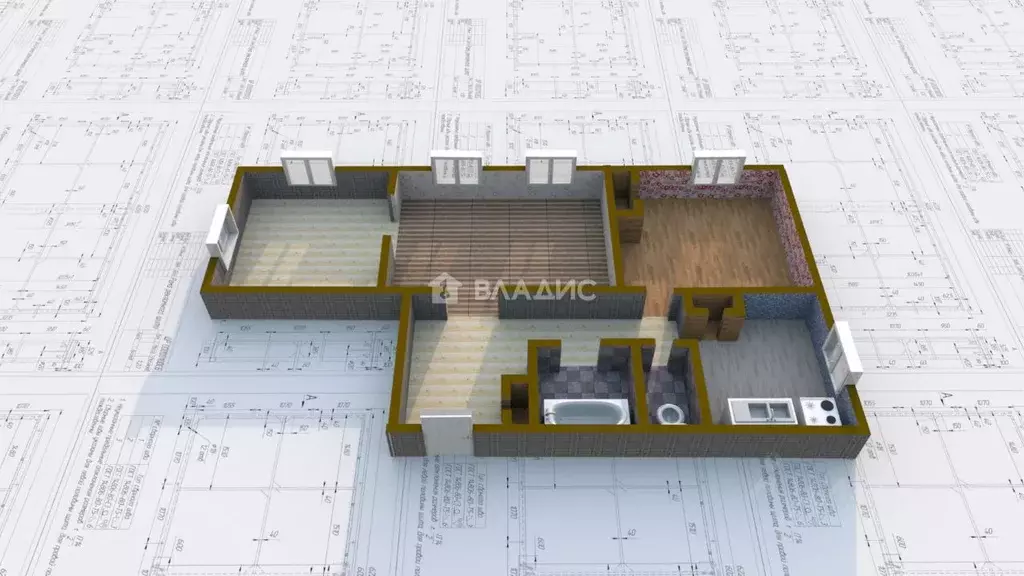 3-к кв. Иркутская область, Ангарск 1-й кв-л, 20 (61.2 м) - Фото 1