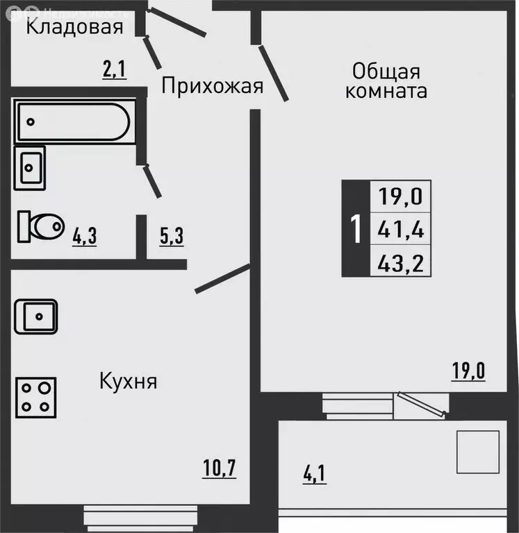 1-комнатная квартира: Орловский муниципальный округ, деревня ... - Фото 0