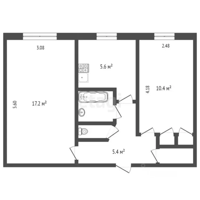 2-к кв. Камчатский край, Петропавловск-Камчатский Звездная ул., 6 ... - Фото 2
