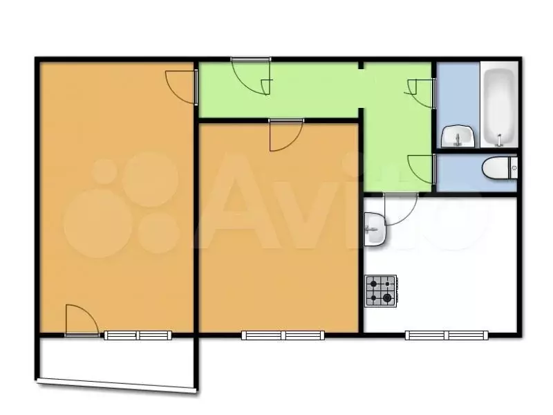 2-к. квартира, 51 м, 5/5 эт. - Фото 0
