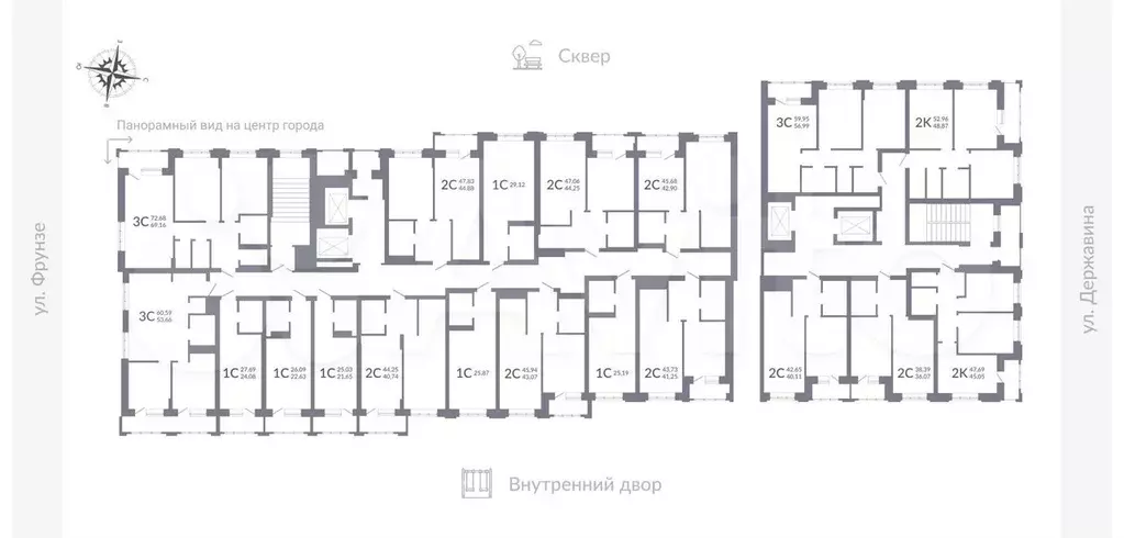 Квартира-студия, 25,2 м, 16/25 эт. - Фото 1