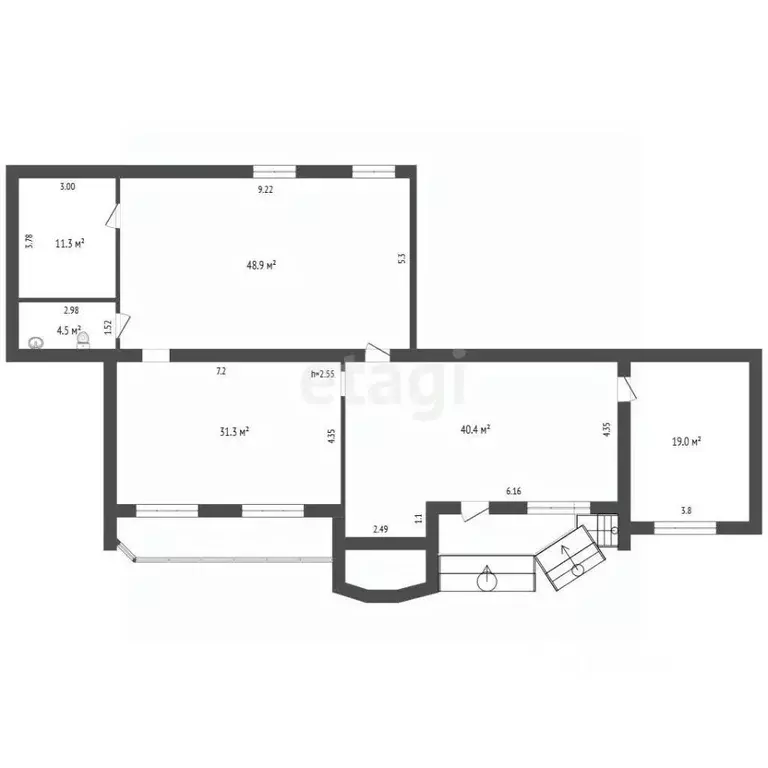 Торговая площадь в Мордовия, Саранск ул. Полежаева, 157 (155 м) - Фото 2