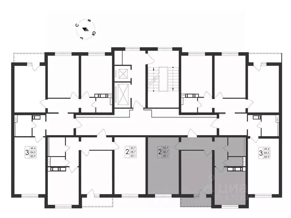 2-к кв. Воронежская область, Воронеж Первое Мая мкр, Май жилой ... - Фото 2