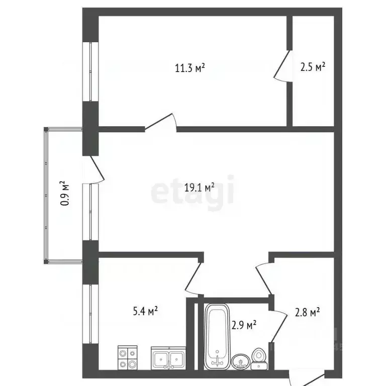 2-к кв. Нижегородская область, Нижний Новгород просп. Ленина, 61к1 ... - Фото 2