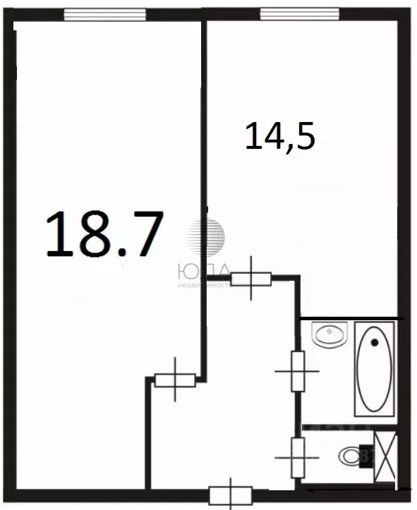 1-к кв. Санкт-Петербург ул. Жени Егоровой, 12К2 (40.0 м) - Фото 2