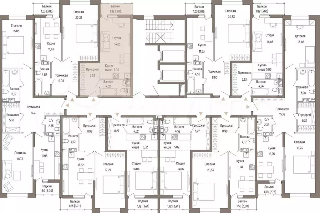 Квартира-студия, 31,4 м, 4/9 эт. - Фото 1