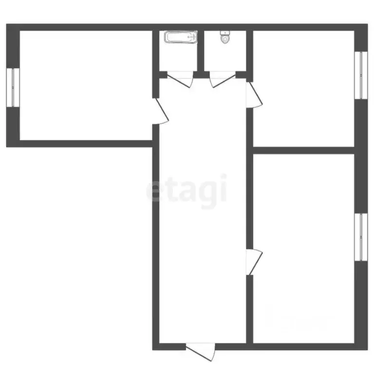 3-к кв. Томская область, Томск ул. Вершинина, 18 (56.6 м) - Фото 2