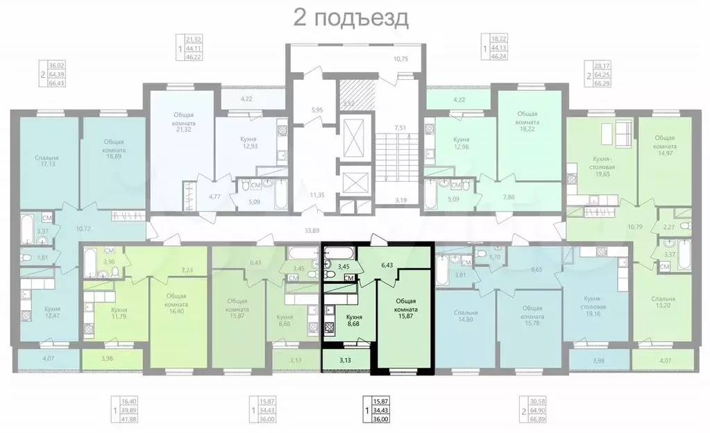 1-к. квартира, 36 м, 14/14 эт. - Фото 1