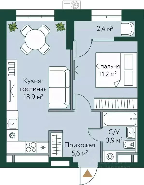 1-к кв. Волгоградская область, Волгоград Новосибирская ул., 74 (42.0 ... - Фото 0