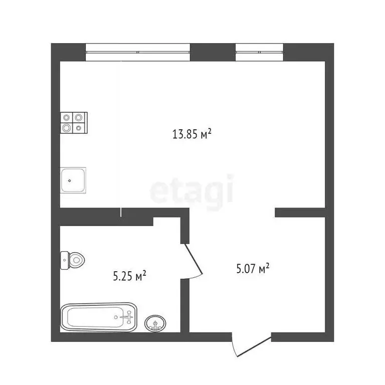 Квартира-студия: Тюмень, Ставропольская улица, 95 (26.2 м) - Фото 1