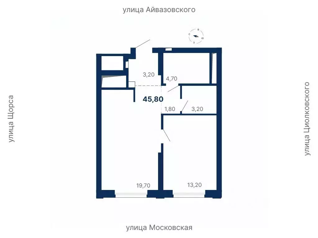 1-к кв. Свердловская область, Екатеринбург ул. Московская, 247А (45.8 ... - Фото 1