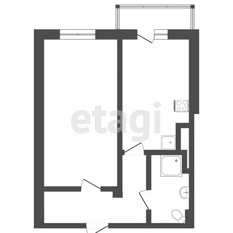 1-комнатная квартира: Тюмень, микрорайон Мыс, Судоремонтная улица, 34 ... - Фото 1