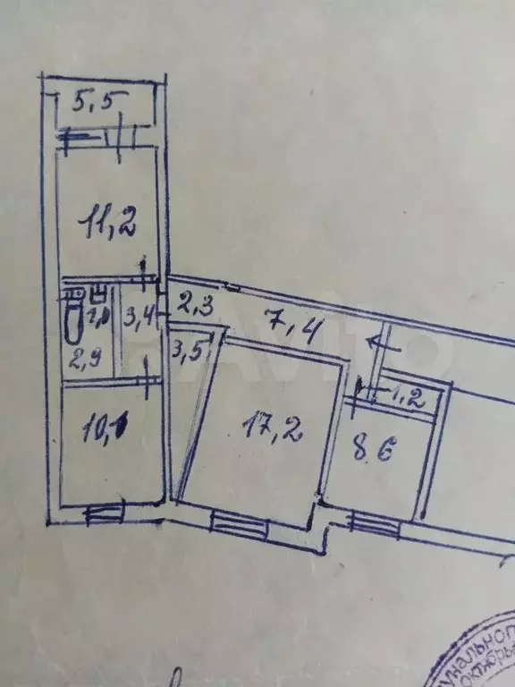 3-к. квартира, 70 м, 4/9 эт. - Фото 0