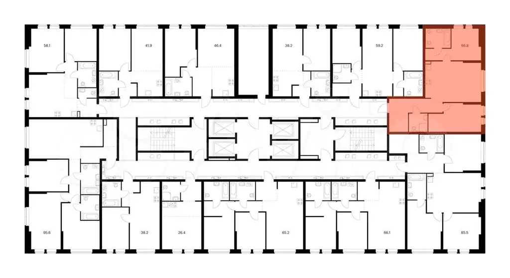 2-к. квартира, 67,5 м, 32/32 эт. - Фото 1