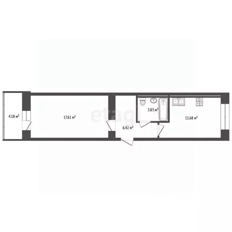 1-к кв. Ростовская область, Таганрог пер. 1-й Новый, 18Г (39.4 м) - Фото 2