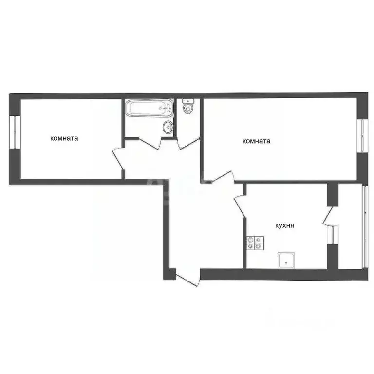 2-к кв. Ленинградская область, Киришский район, Будогощь пгт ул. ... - Фото 2