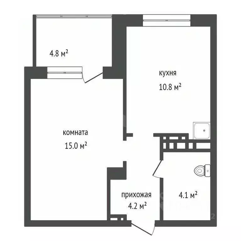 1-к кв. Красноярский край, Красноярск ул. Лесников, 55 (33.3 м) - Фото 1