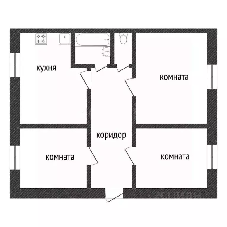 3-к кв. Курганская область, Курган ул. Артема, 35 (59.3 м) - Фото 2