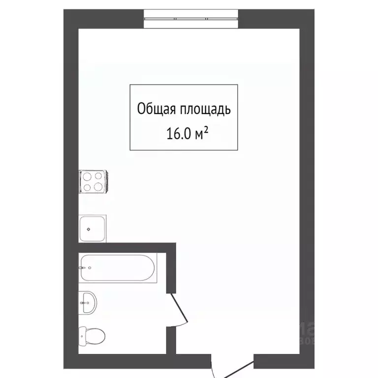 Студия Томская область, Томск Алтайская ул., 97/1 (15.0 м) - Фото 1