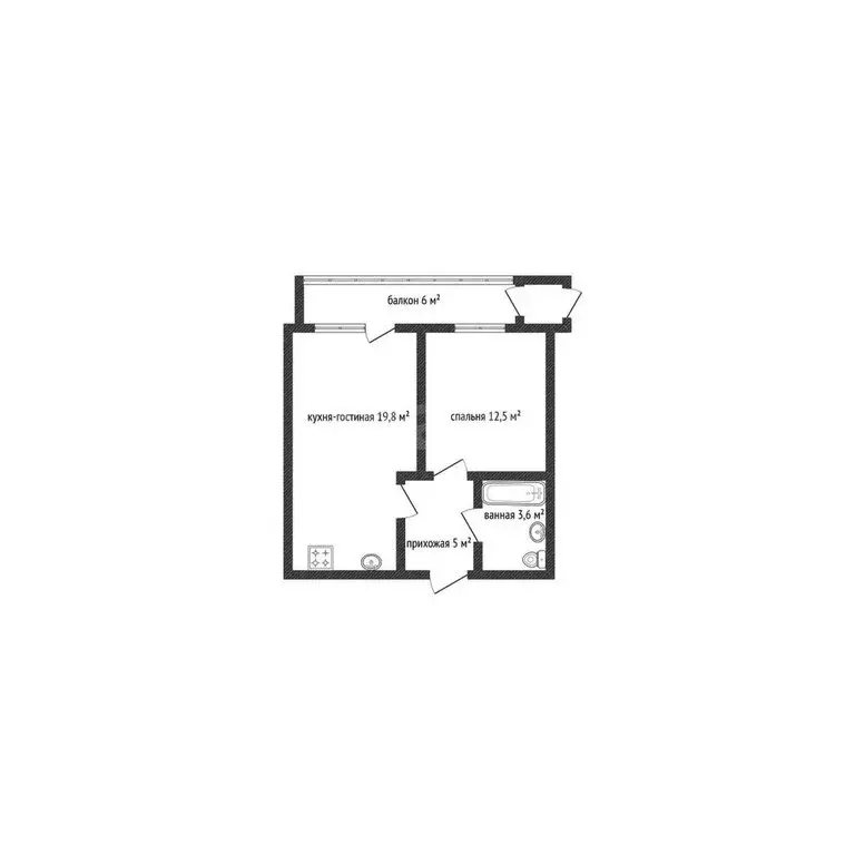 2-комнатная квартира: Ижевск, улица Холмогорова, 89 (40.9 м) - Фото 0