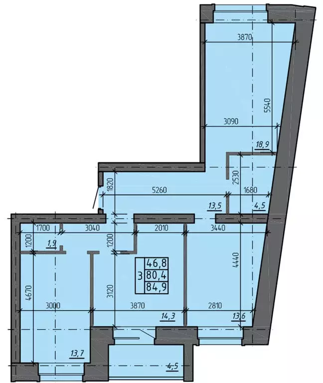 3-комнатная квартира: Абакан, Серебристая улица, 36 (82.5 м) - Фото 2
