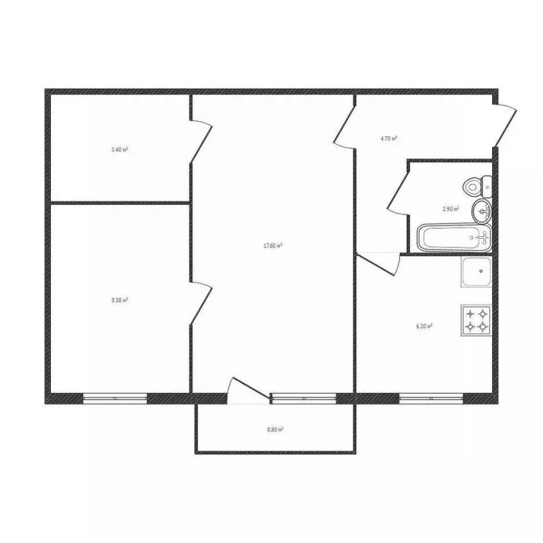 2-к кв. Брянская область, Брянск ул. Дружбы, 22 (46.0 м) - Фото 2