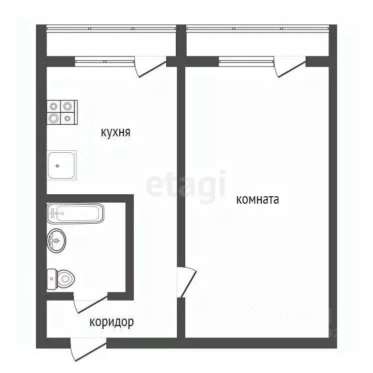 1-к кв. Ленинградская область, Кириши ул. Мира, 1 (31.9 м) - Фото 1