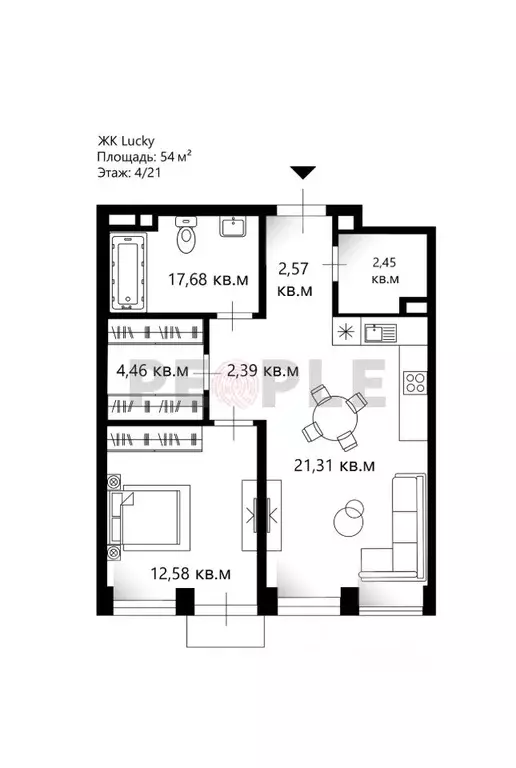 2-к кв. Москва 2-я Звенигородская ул., 14 (54.0 м) - Фото 1