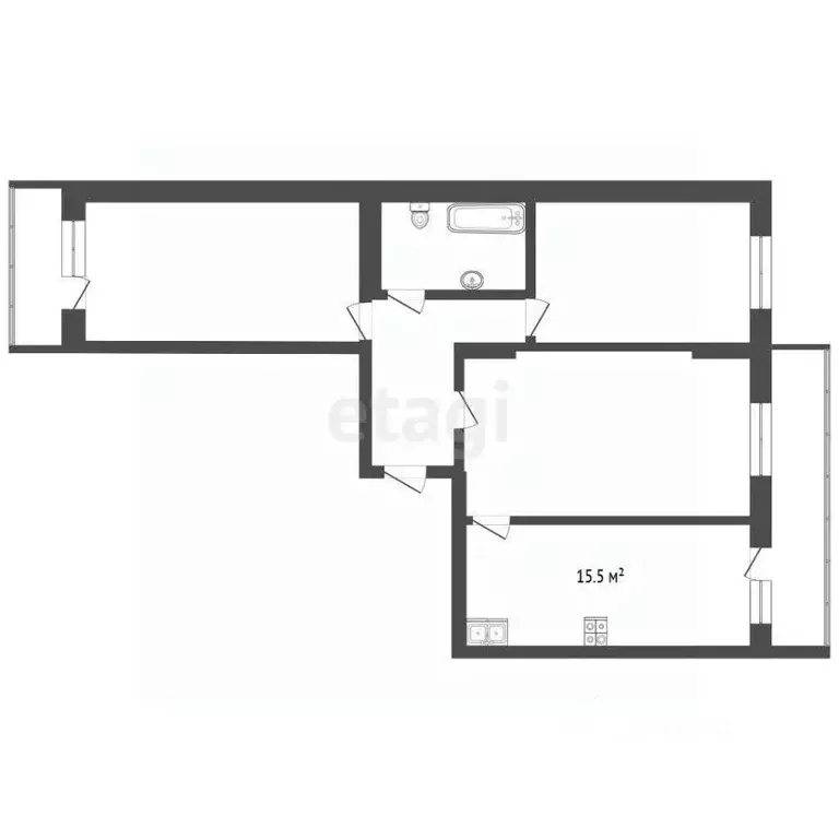 3-к кв. Кемеровская область, Кемерово Комсомольский просп., 29 (78.9 ... - Фото 2