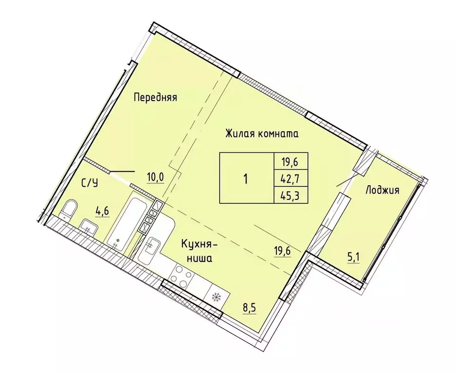 1-к кв. Приморский край, Артем  (45.3 м) - Фото 1