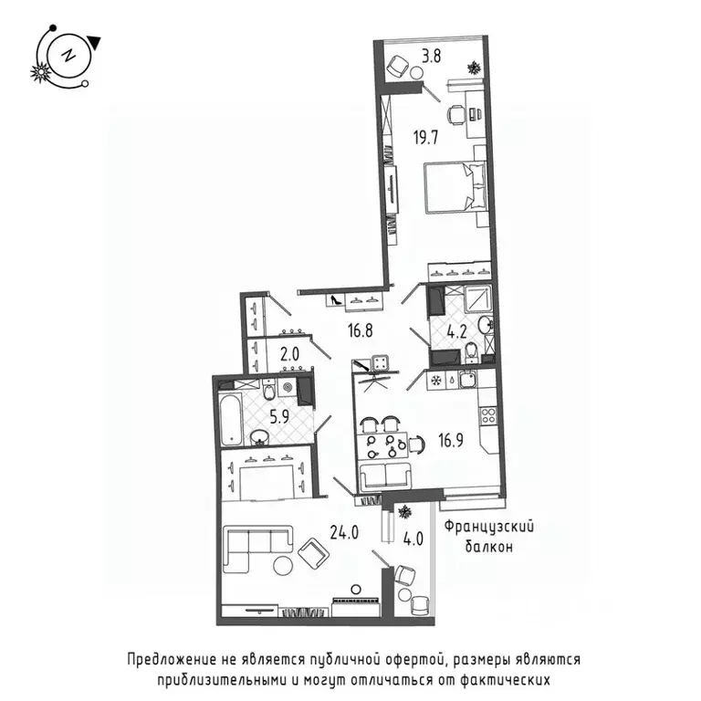 2-к кв. Санкт-Петербург Черниговская ул., 17 (95.1 м) - Фото 0