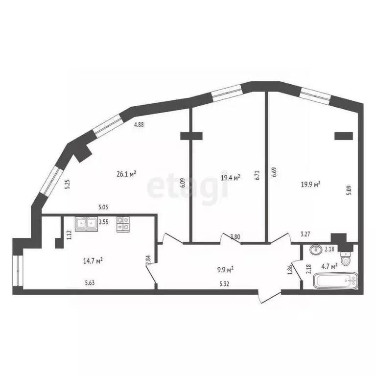 3-к кв. Краснодарский край, Новороссийск городской округ, с. Мысхако ... - Фото 2