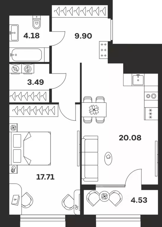 1-к кв. Тульская область, Тула ул. Болотникова, 4 (59.89 м) - Фото 0