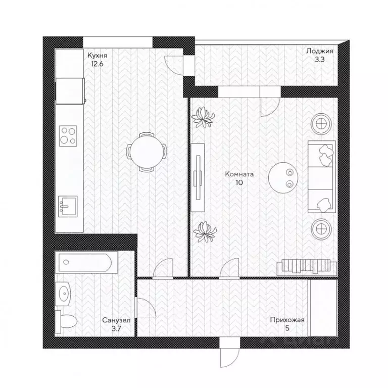 1-к кв. Краснодарский край, Краснодар ул. Ивана Беличенко, 95к1 (38.0 ... - Фото 1