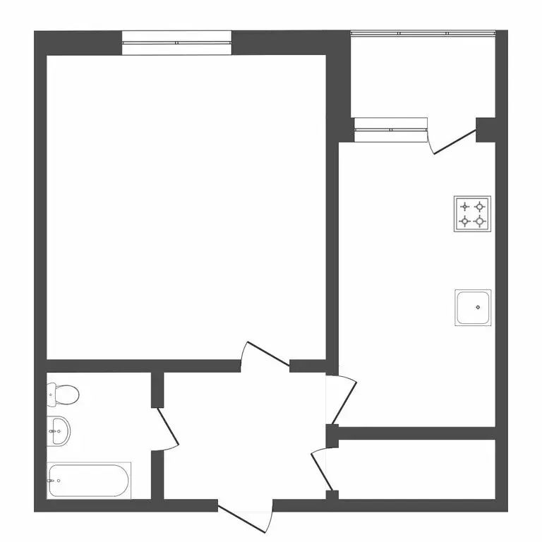 1-комнатная квартира: Тюмень, улица Газовиков, 14 (36 м) - Фото 0