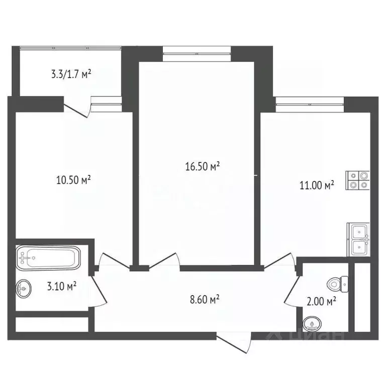 2-к кв. Московская область, Ленинский городской округ, пос. Развилка ... - Фото 2