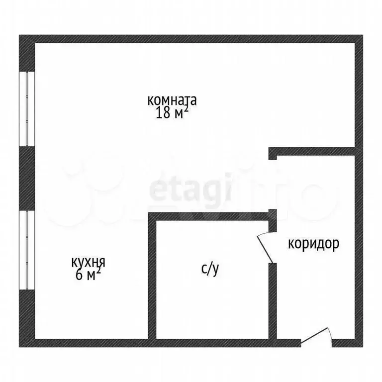 Квартира-студия, 29,6 м, 1/5 эт. - Фото 0