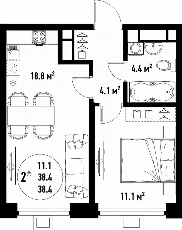 2-к кв. Астраханская область, Астрахань ул. Бэра, 29 (38.4 м) - Фото 2