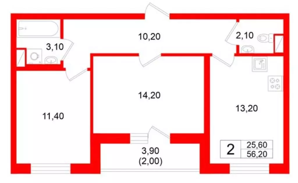 2-комнатная квартира: Санкт-Петербург, Большой Смоленский проспект, 30 ... - Фото 1