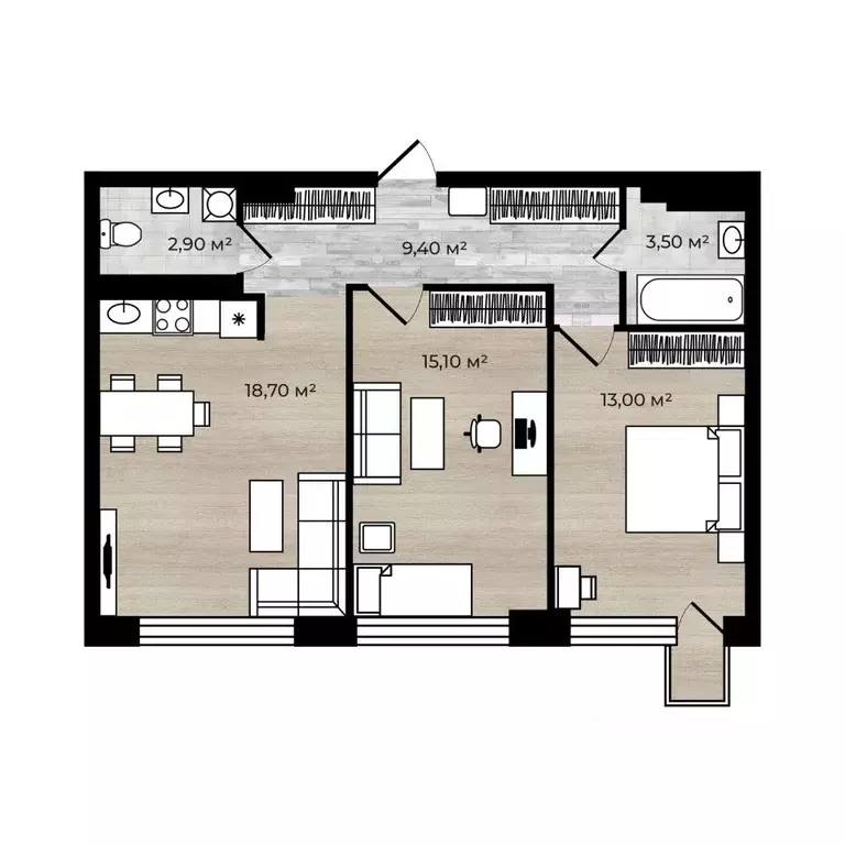 2-к кв. Ярославская область, Ярославский муниципальный округ, пос. ... - Фото 1