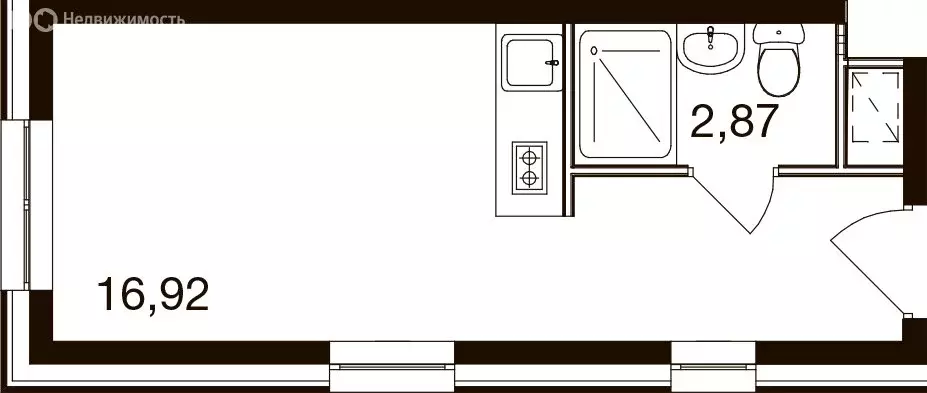 Квартира-студия: посёлок городского типа Новоивановское, Западная ... - Фото 1
