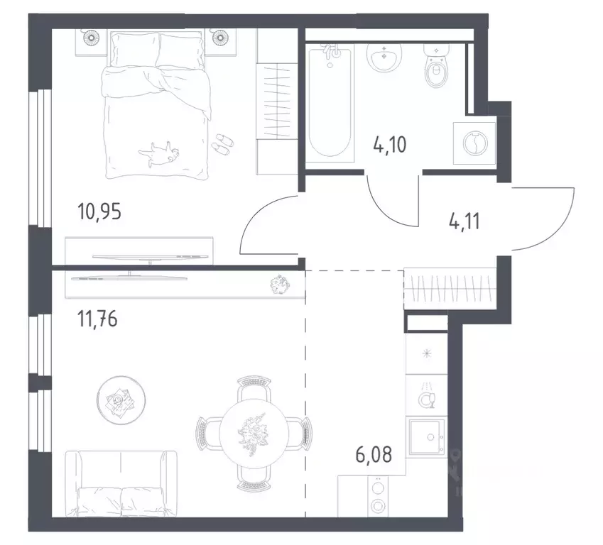 1-к кв. Московская область, Ленинский городской округ, Мисайлово пгт, ... - Фото 1
