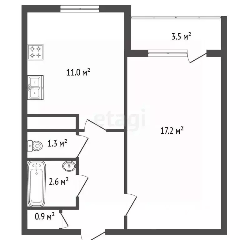 1-к кв. Санкт-Петербург ул. Костюшко, 2к1 (38.1 м) - Фото 2