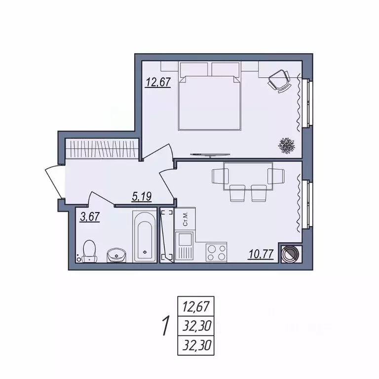 1-к кв. Волгоградская область, Волгоград ул. Тракторостроителей, 31/1 ... - Фото 1