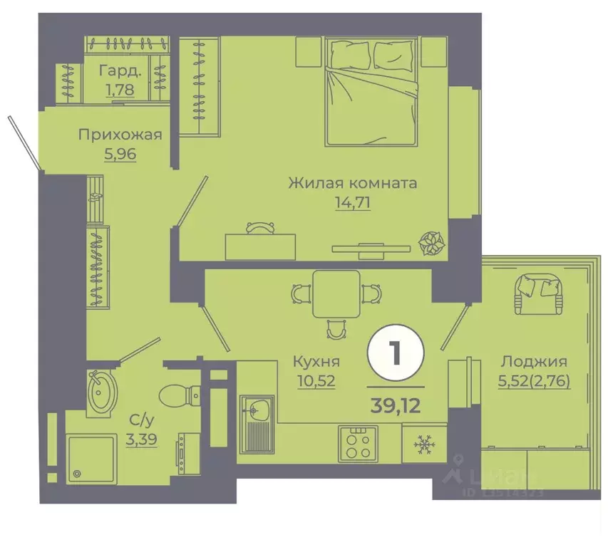 1-к кв. Ростовская область, Ростов-на-Дону просп. Солженицына, 25 ... - Фото 1